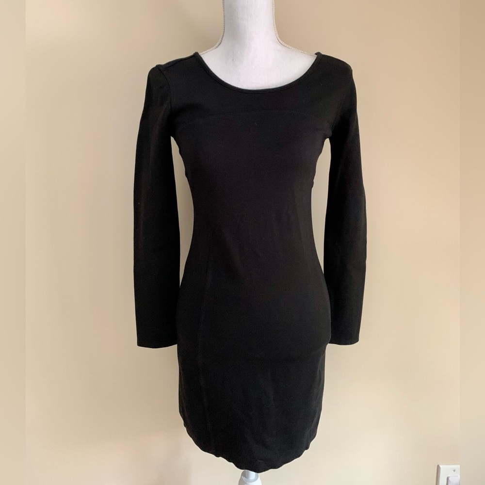 Athleta black knit mini dress